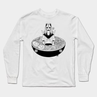 Anime Japanese School Girl Ramen Noodles Long Sleeve T-Shirt